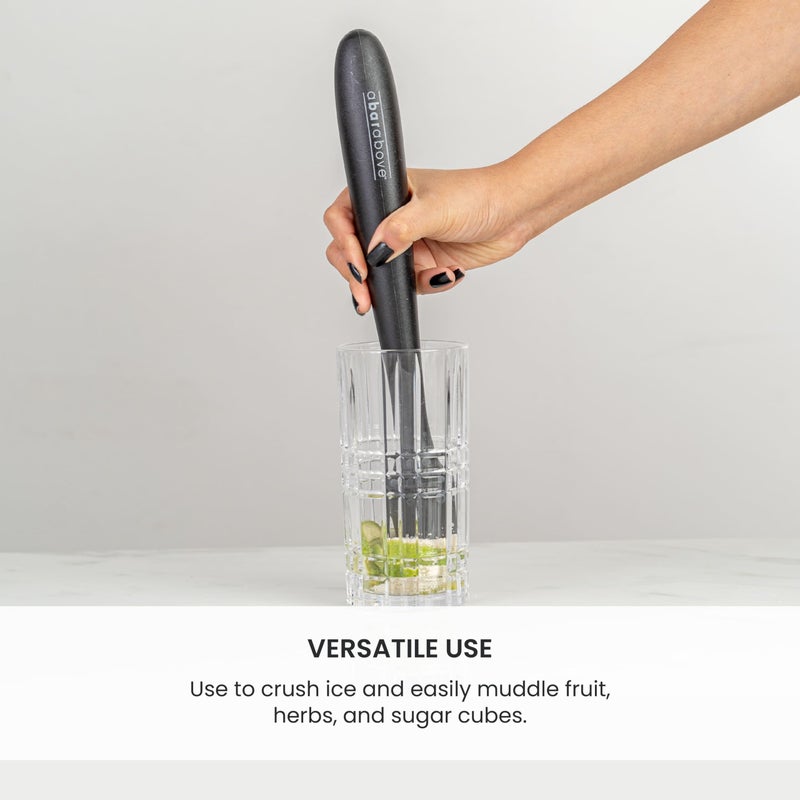 A Bar Above Wooden Muddler for Cocktails, 12-Inch Long Cocktail Muddler, Perfect to Crush Fruit, Pressing Mint and Sugar Cubes, Mint Muddler to Make Mojitos, Essential Bar Tools for Cocktail Set - Image 2